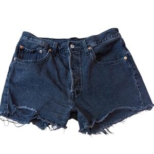 Levi’s 501 Button Fly Cutoff Shorts Size 30 Raw Hem Distressed Denim
